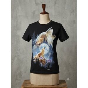 Rock Chang High Definition front and back Full Moon Wolf graphic men's XS